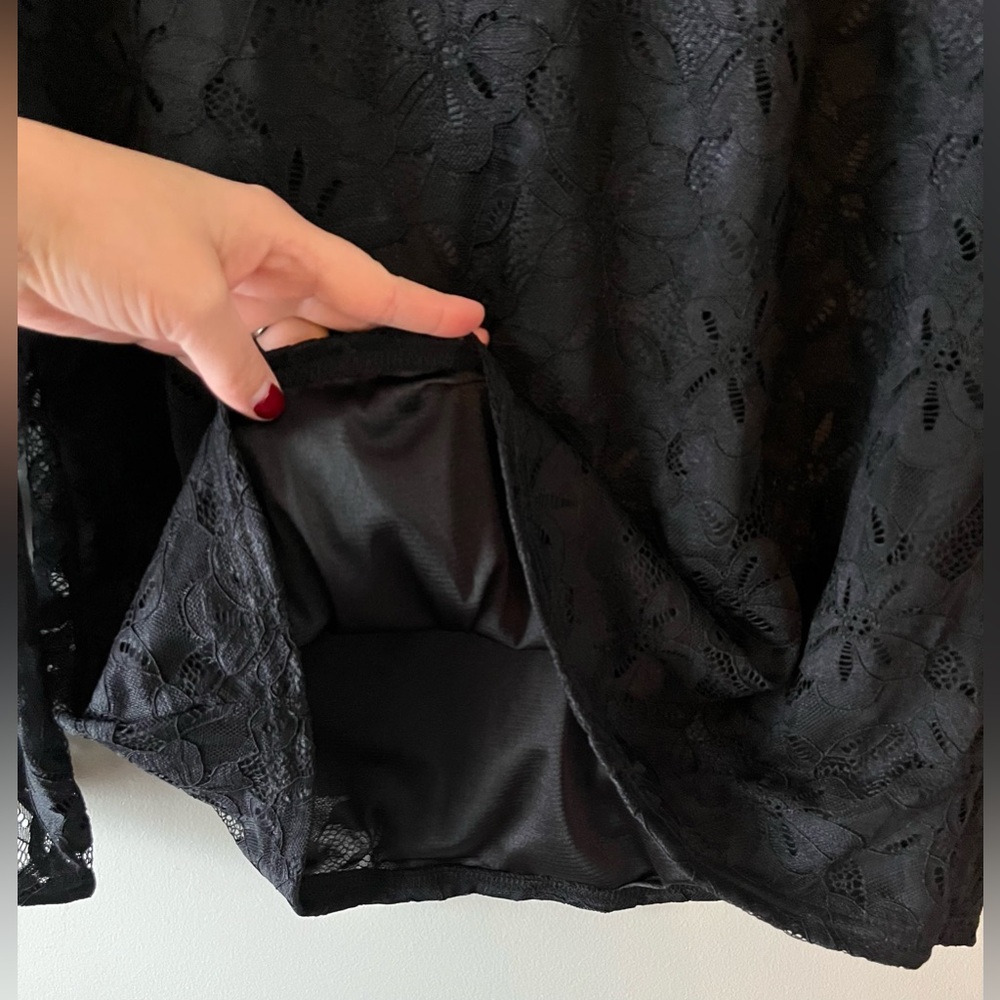 Victorian Style High Neck Black Lace Long Sleeve Blouse Size Small - witchcore - Picture 5 of 9